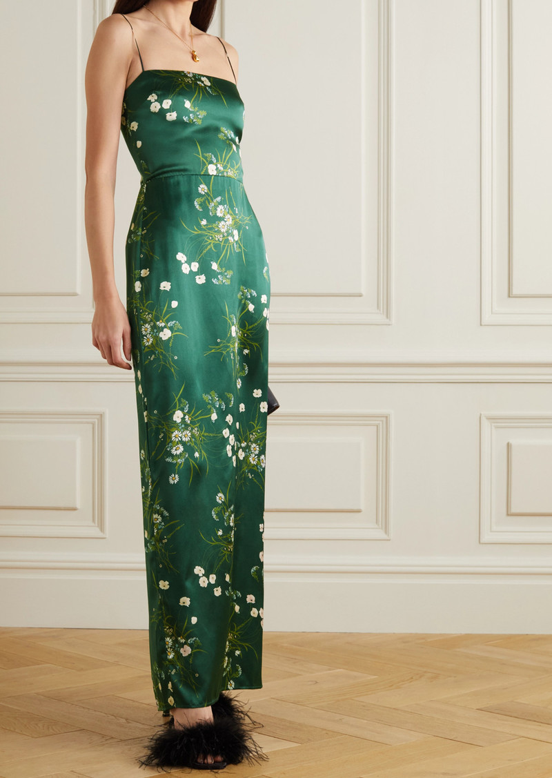 Frankie Shirred Floral-print Silk-satin Maxi Dress - 40% Off!