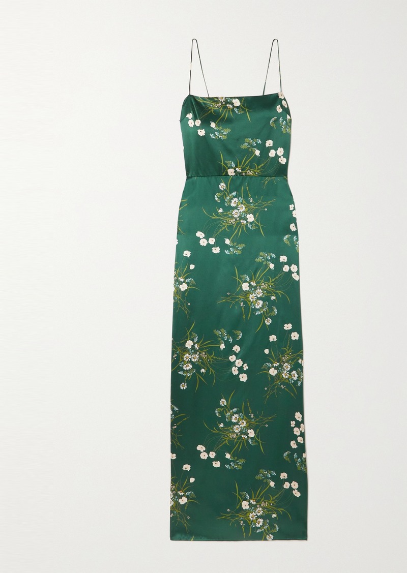Frankie Shirred Floral-print Silk-satin Maxi Dress - 40% Off!