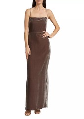 Reformation Frankie Velvet Maxi Slipdress