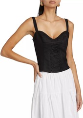 Reformation Gaia Linen Lace-Up Sleeveless Top