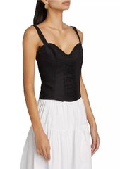 Reformation Gaia Linen Lace-Up Sleeveless Top