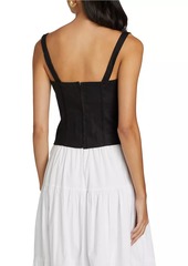 Reformation Gaia Linen Lace-Up Sleeveless Top