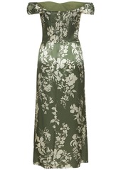 Reformation Genesis Printed Silk Satin Midi Dress