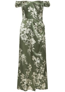 Reformation Genesis Printed Silk Satin Midi Dress