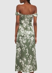 Reformation Genesis Printed Silk Satin Midi Dress