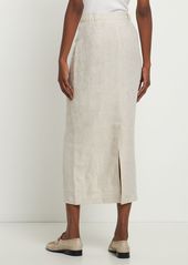 Reformation Gia Linen Midi Skirt