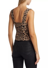 Reformation Hester Cheetah Print Top