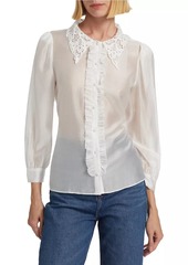 Reformation Indy Ruffled Long-Sleeve Blouse