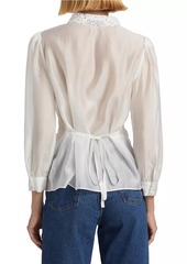 Reformation Indy Ruffled Long-Sleeve Blouse