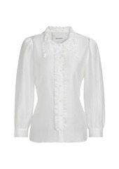 Reformation Indy Ruffled Long-Sleeve Blouse