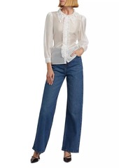 Reformation Indy Ruffled Long-Sleeve Blouse