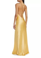 Reformation Jeany Silk Halter Gown