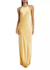 Reformation Jeany Silk Halter Gown