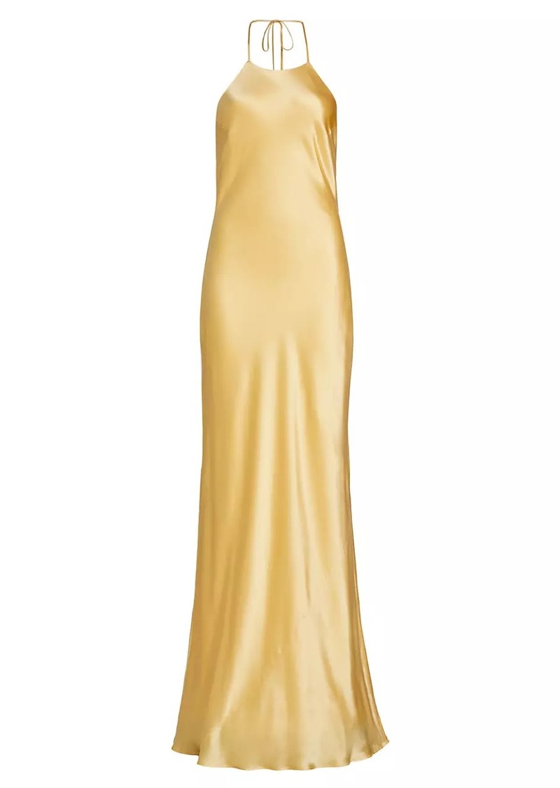 Reformation Jeany Silk Halter Gown