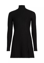 Reformation Libra Rib-Knit Turtleneck Minidress