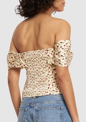 Reformation Lux Printed Satin Silk Top