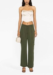 Reformation Maia cropped corset-style top