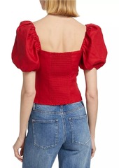 Reformation Marella Linen Balloon-Sleeve Top