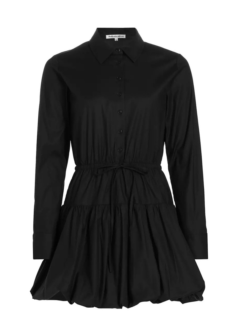 Reformation Moira Cotton-Blend Tie-Waist Minidress