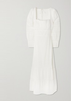 Reformation Net Sustain Dolan Lace-trimmed Organic Cotton-blend Midi Dress