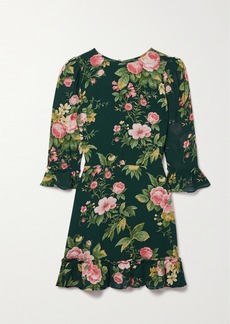 Reformation Net Sustain Doutzen Floral-print Crepe Mini Dress