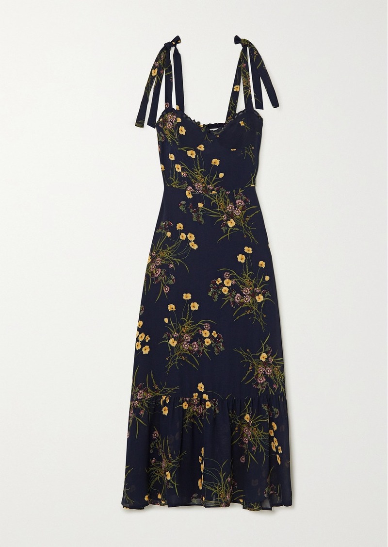 Nikita Ruffled Floral-print Georgette Midi Dress