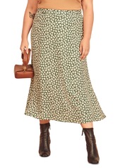 Reformation Bea Floral Midi Skirt (Plus Size)