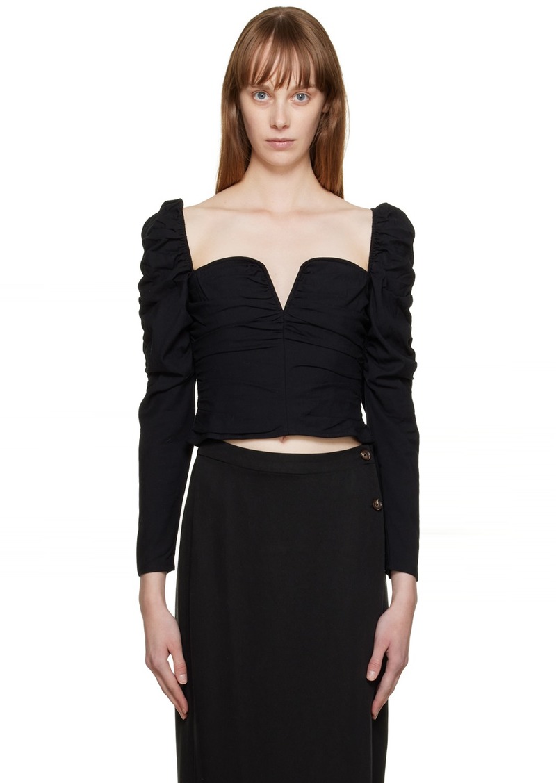 Reformation Black Ivy Blouse