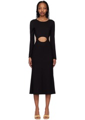 Reformation Black Via Midi Dress