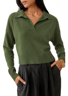 Reformation Cashmere Polo Sweater in Olive at Nordstrom