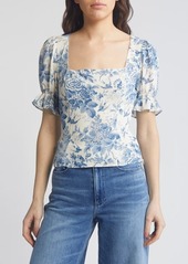 Reformation Constance Floral Print Puff Sleeve Top