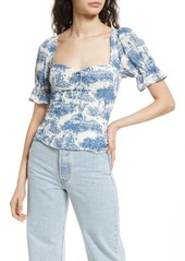 Reformation Delevan Ruffle Sleeve Top in Pastoral at Nordstrom