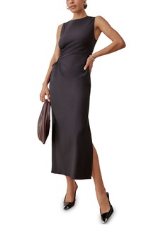 Reformation Doria Side Ruched Stretch Organic Cotton Sheath Dress in Black at Nordstrom