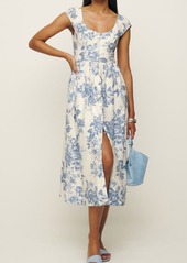 Reformation Florrie Floral Cotton Midi Dress