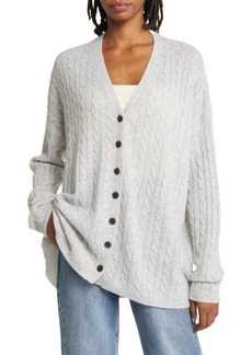 Reformation Giusta Cable Knit Oversize Cashmere Cardigan