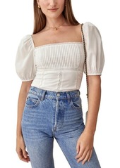 Reformation Klaire Organic Cotton Blend Top in White at Nordstrom