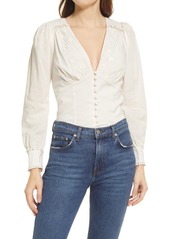 Reformation Lawrence Organic Cotton Blouse in Cream at Nordstrom