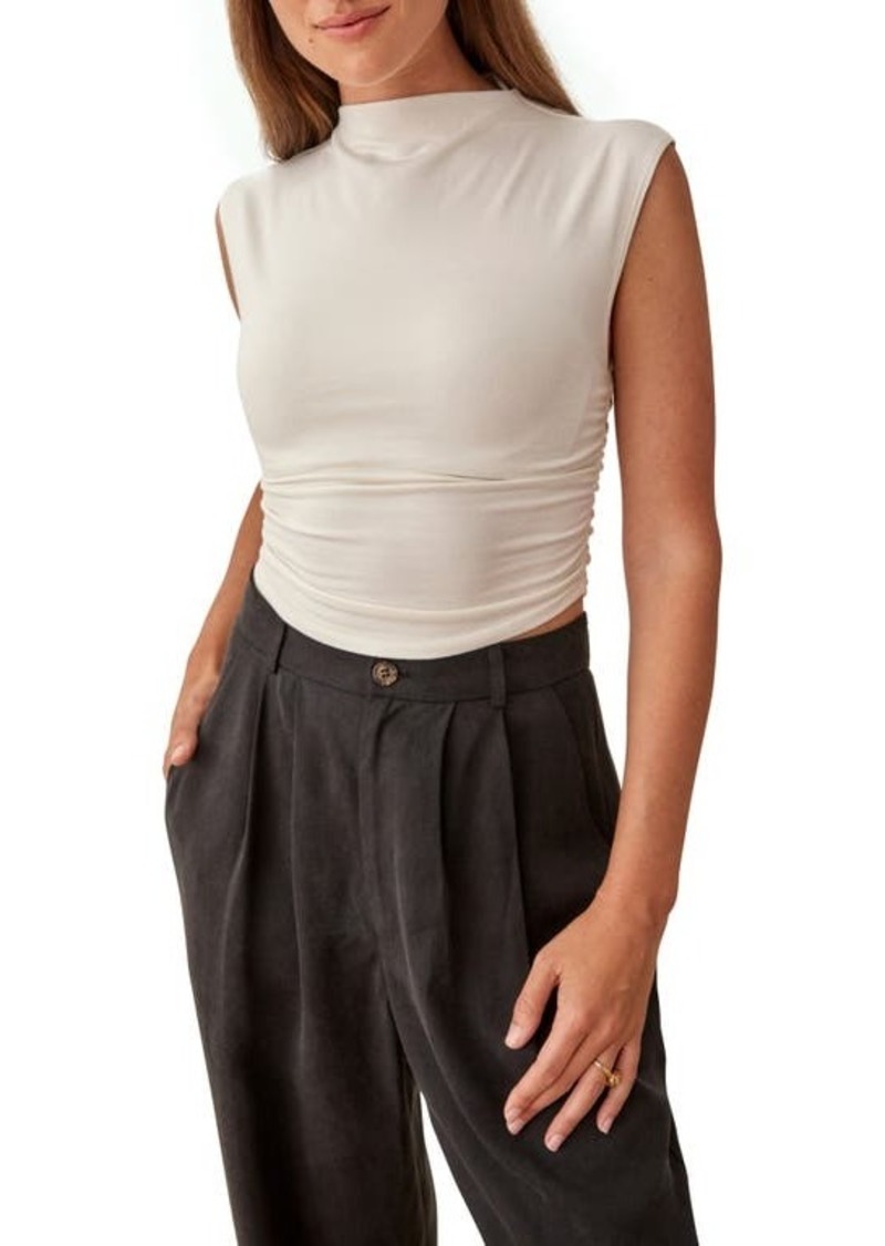 Reformation Lindy Ruched Organic Cotton Crop Top