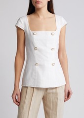 Reformation Meela Button Linen Top