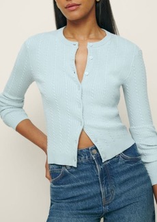 Reformation Natalie Cable Stitch Cardigan Sweater