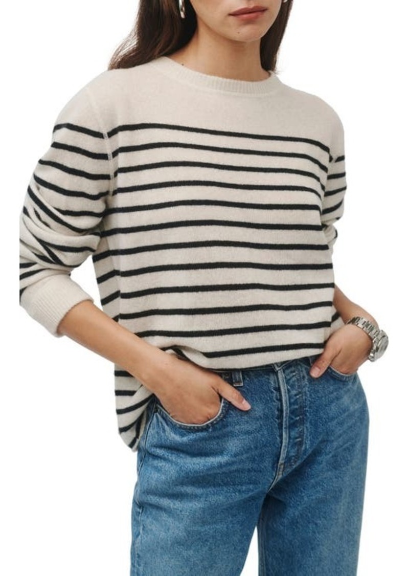 Reformation Stripe Recycled Cashmere Blend Sweater