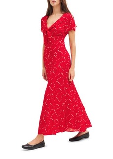 Reformation Talleen Floral Ruffle Maxi Dress