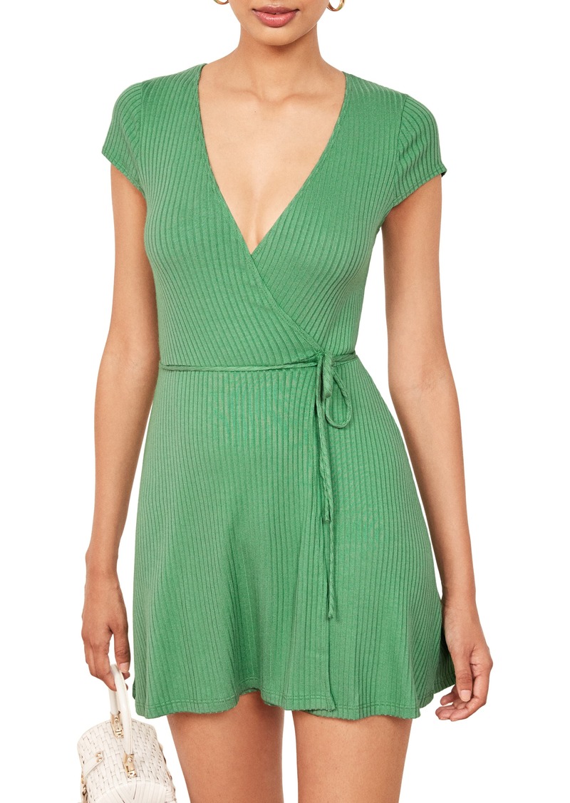 Reformation Green Wrap Dress Hot Sale ...