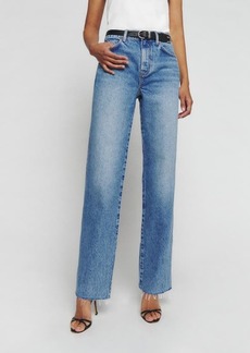 Reformation Val '90s Raw Hem Mid Rise Relaxed Straight Leg Jeans
