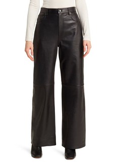 Reformation Veda Cary Wide Leg Leather Pants