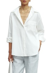 Reformation Women's Will Oversize Stretch Organic Cotton Button-Up Shirt