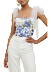 Reformation Zoey Floral Tie Strap Sleeveless Top in Lucca at Nordstrom