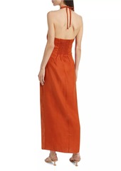 Reformation Sadey Linen Halter Maxi Dress