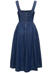 Reformation Tagliatelle Denim Bustier Midi Dress