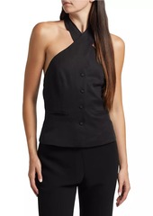 Reformation Tate Halterneck Button-Front Top